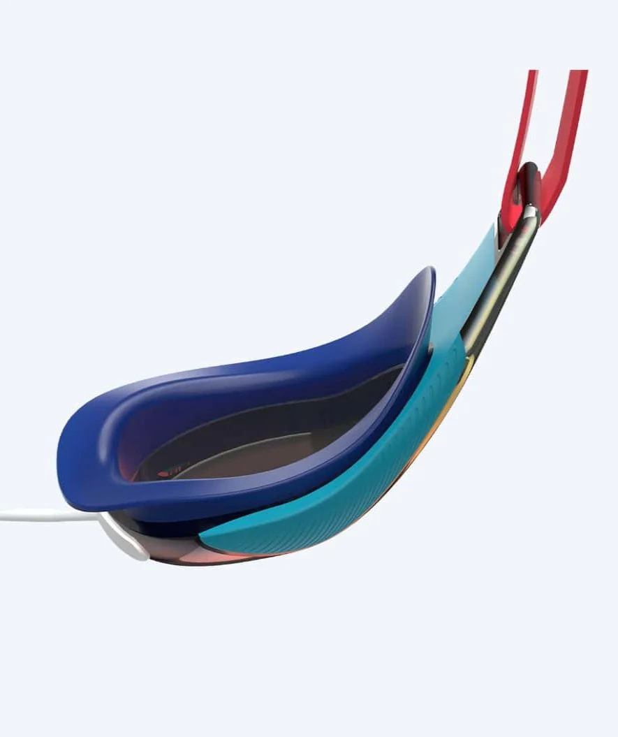 Speedo konkurrence svømmebriller til børn (6-14) - Fastskin Hyper Elite Mirror - Rød/blå