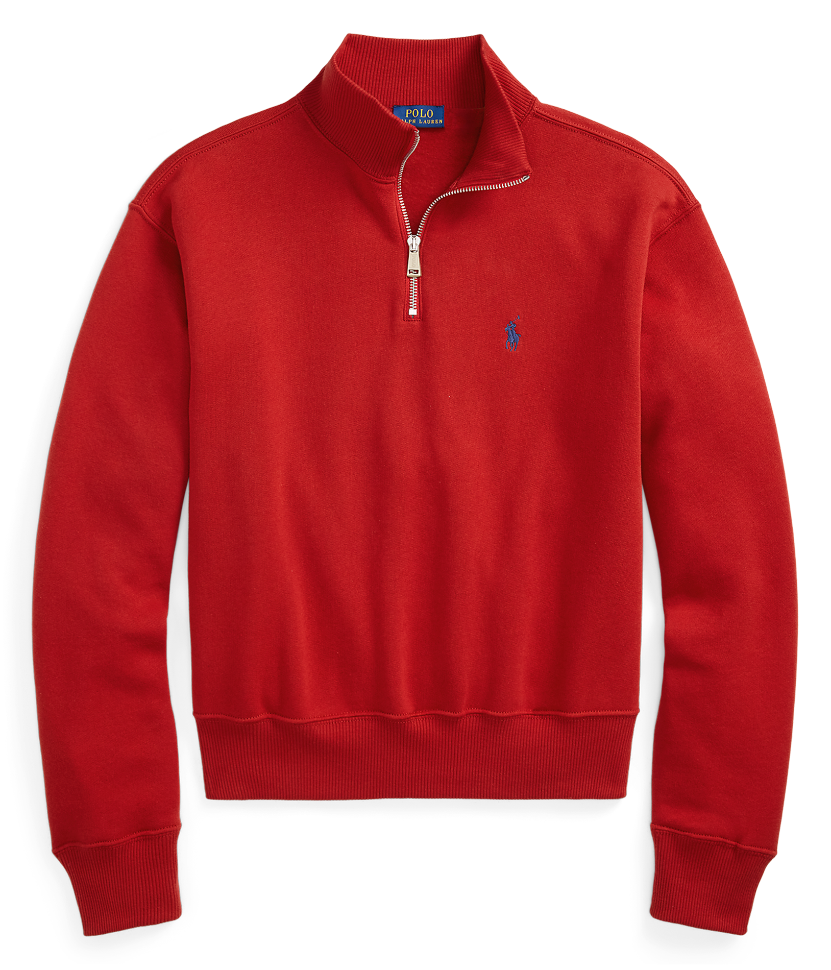 Sweat col montant en coton mélangé | Rouge
