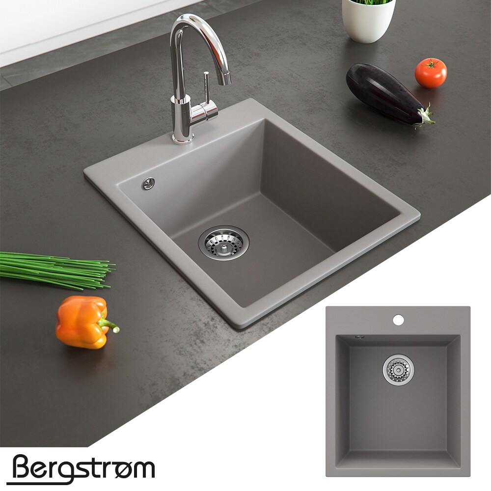 Granit Spüle Küchenspüle Einbauspüle Spülbecken Küche + Siphon Grau
