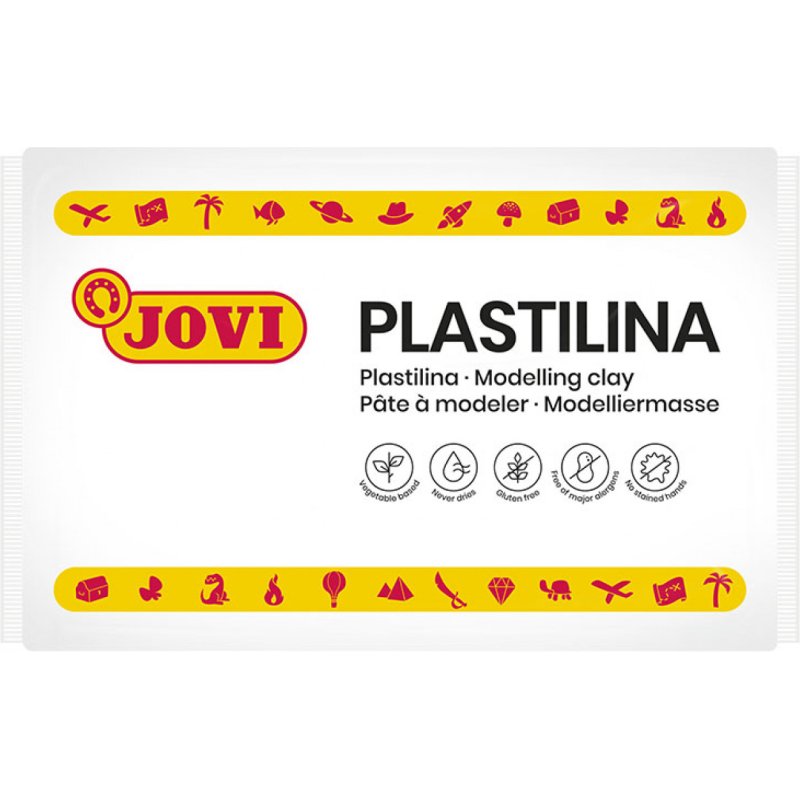 Pâte à modeler jovi plastilina végétale coloris blanc 350g