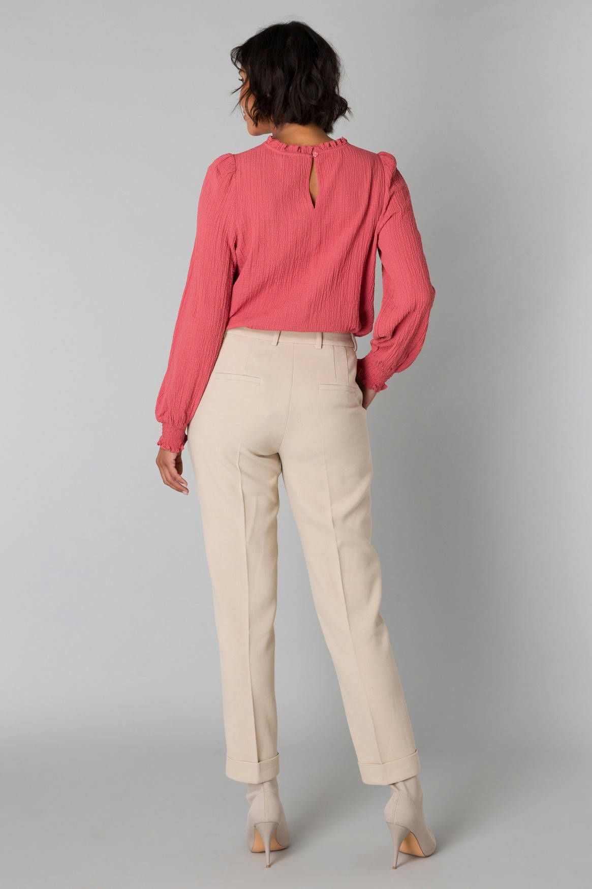 Yest straight fit broek beige
