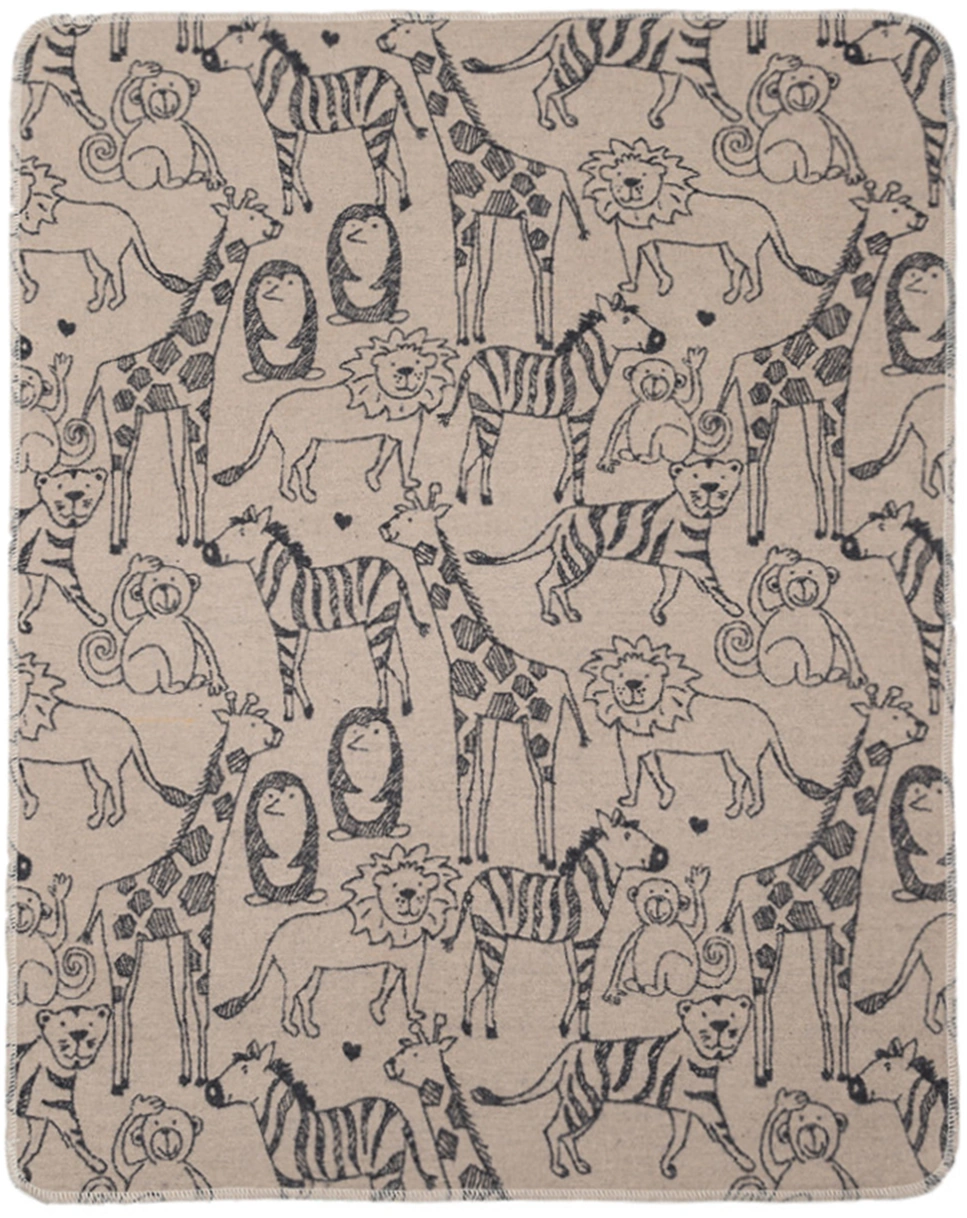 Babydecke JUWEL - SAFARI (70x90) in grau/creme