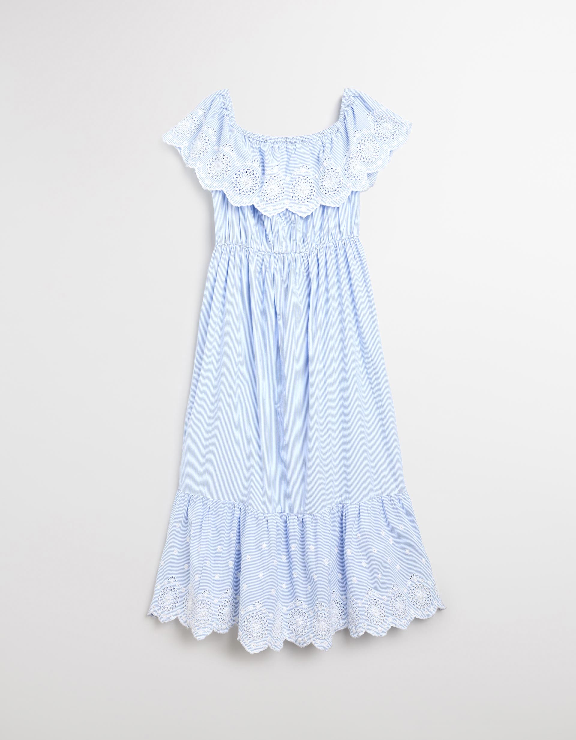 Vestido com Bordado, Mulher, Azul
