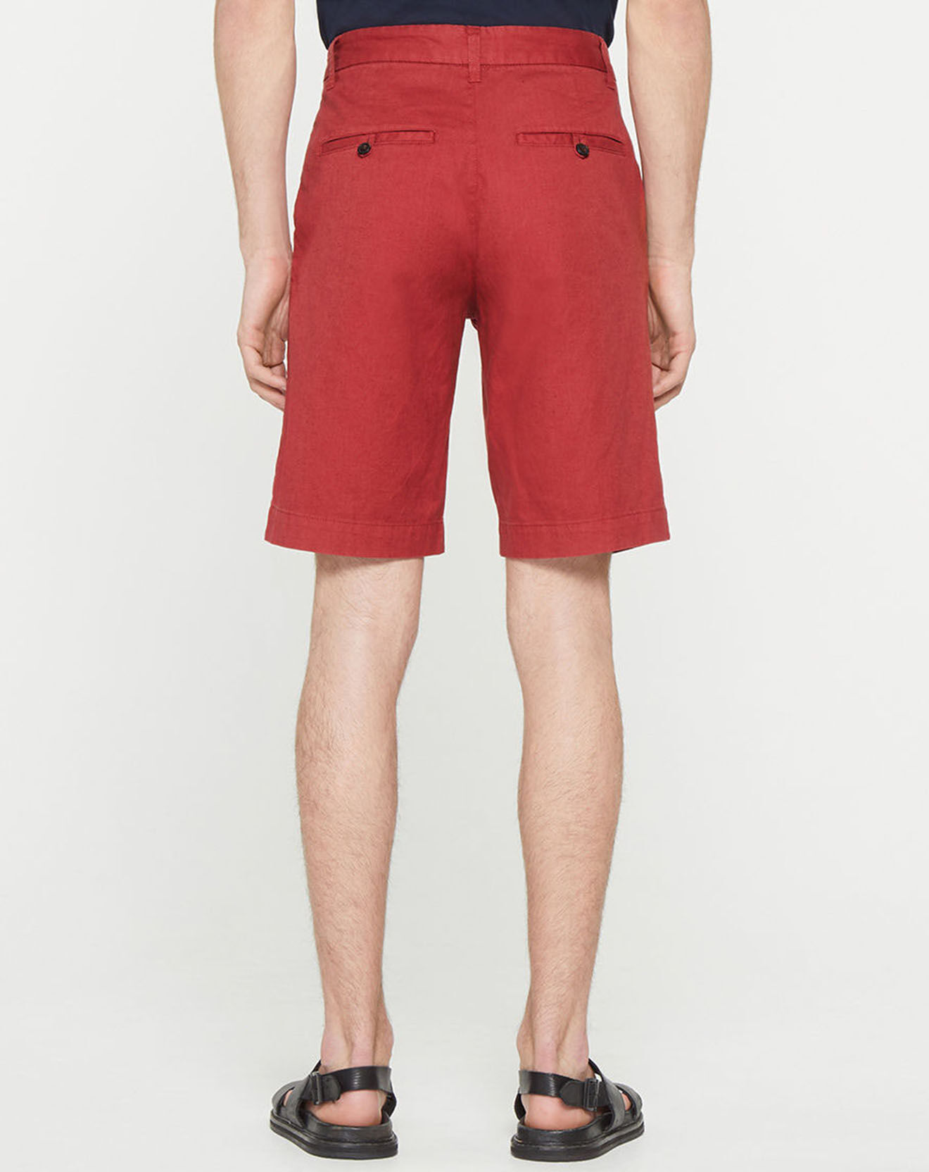 Galeries Lafayette Bermuda en Lin mélangé Kuberlin rouge foncé
