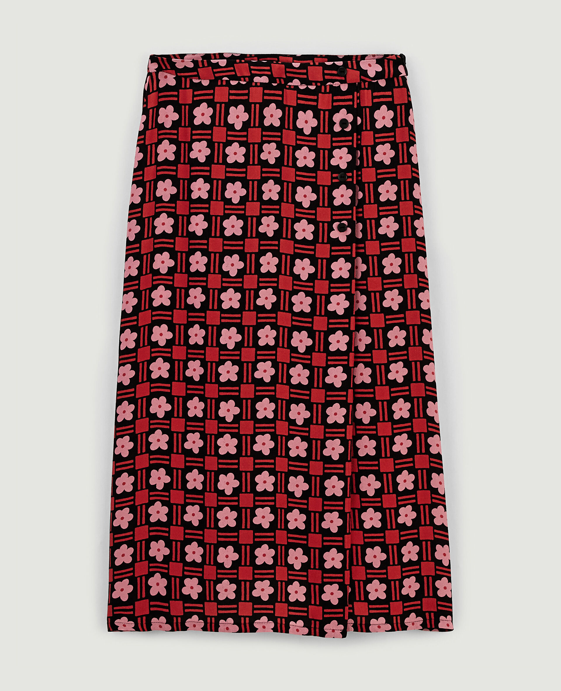 Jupe midi boutonnée - Rouge
