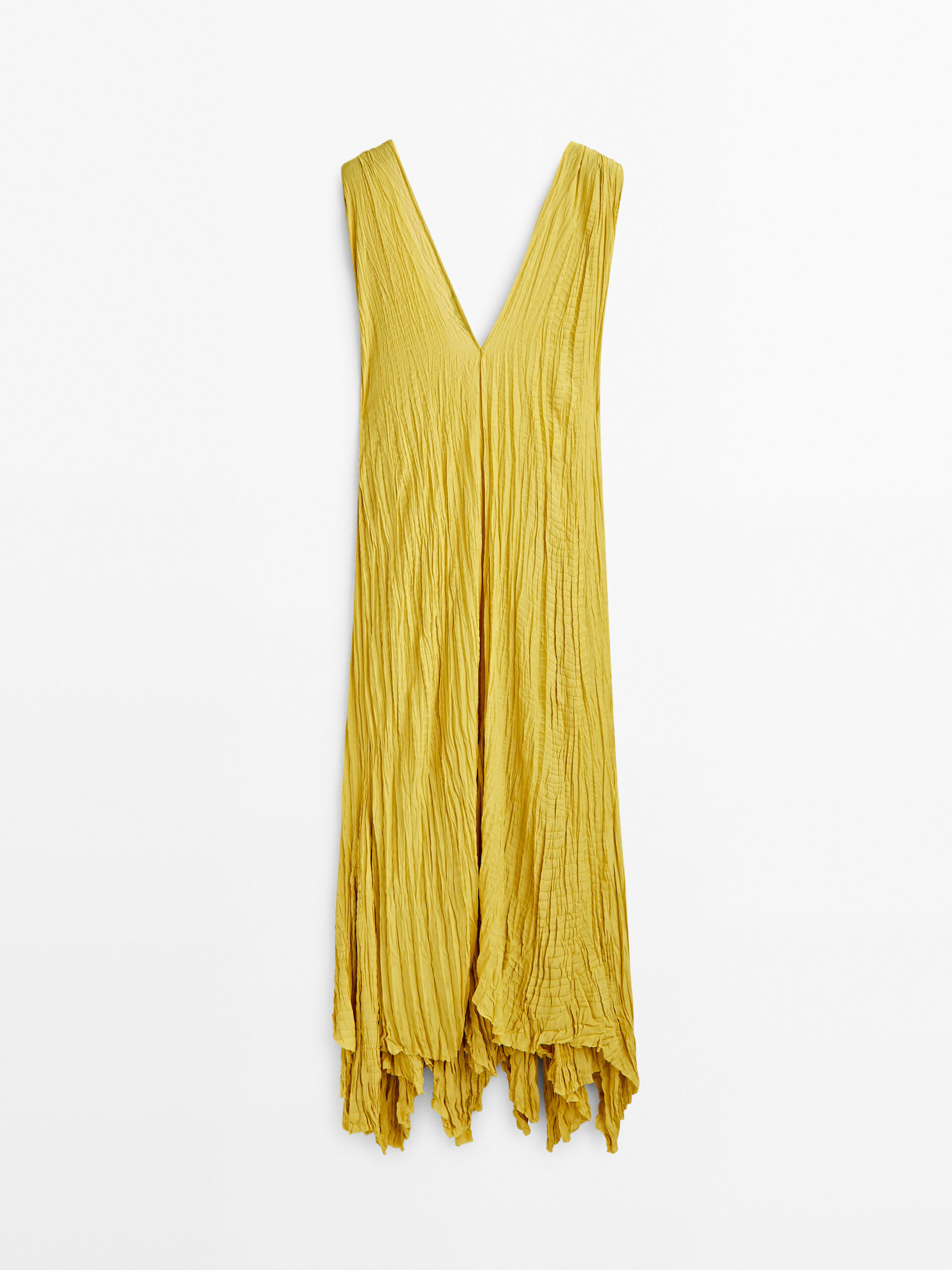 Vestido envelope plissado - AMARELO