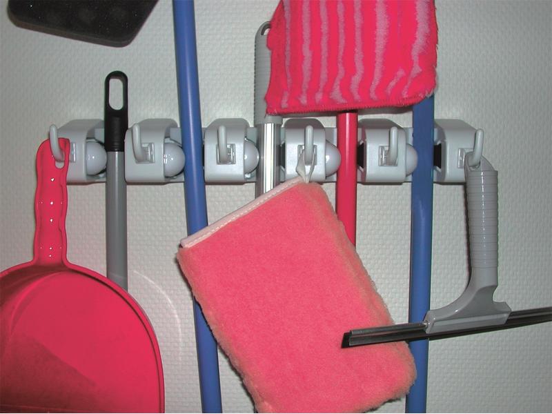MSV Besenaufhänger gross, 5 kg, Weiss Besenaufhänger gross mit 6 Haken