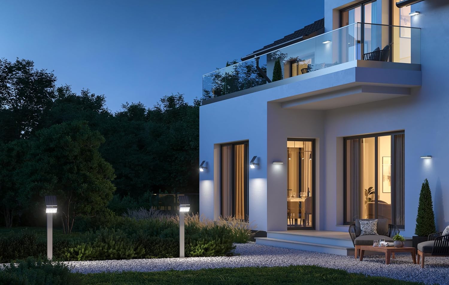 Steinel LED Solarleuchte XSolar L-S ONE anthrazit, Wandlampe, Bewegungsmelder, Nachtlicht, Gartenlampe Solar, 3000 mAh Akku