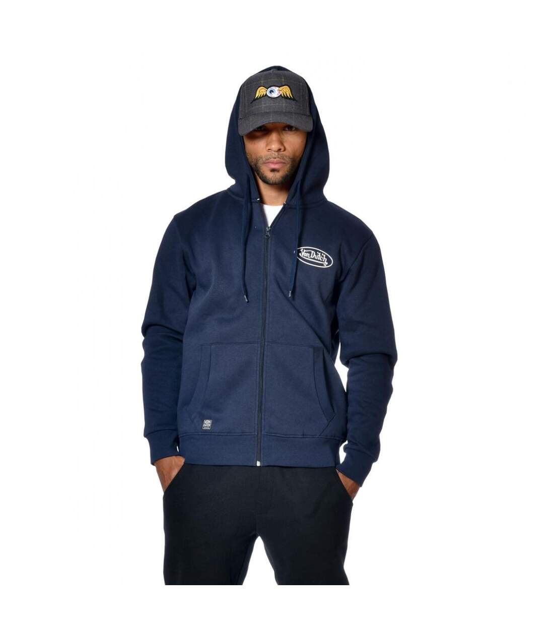 Sweat Von Dutch homme zippé à capuche imprimé devant Sliman