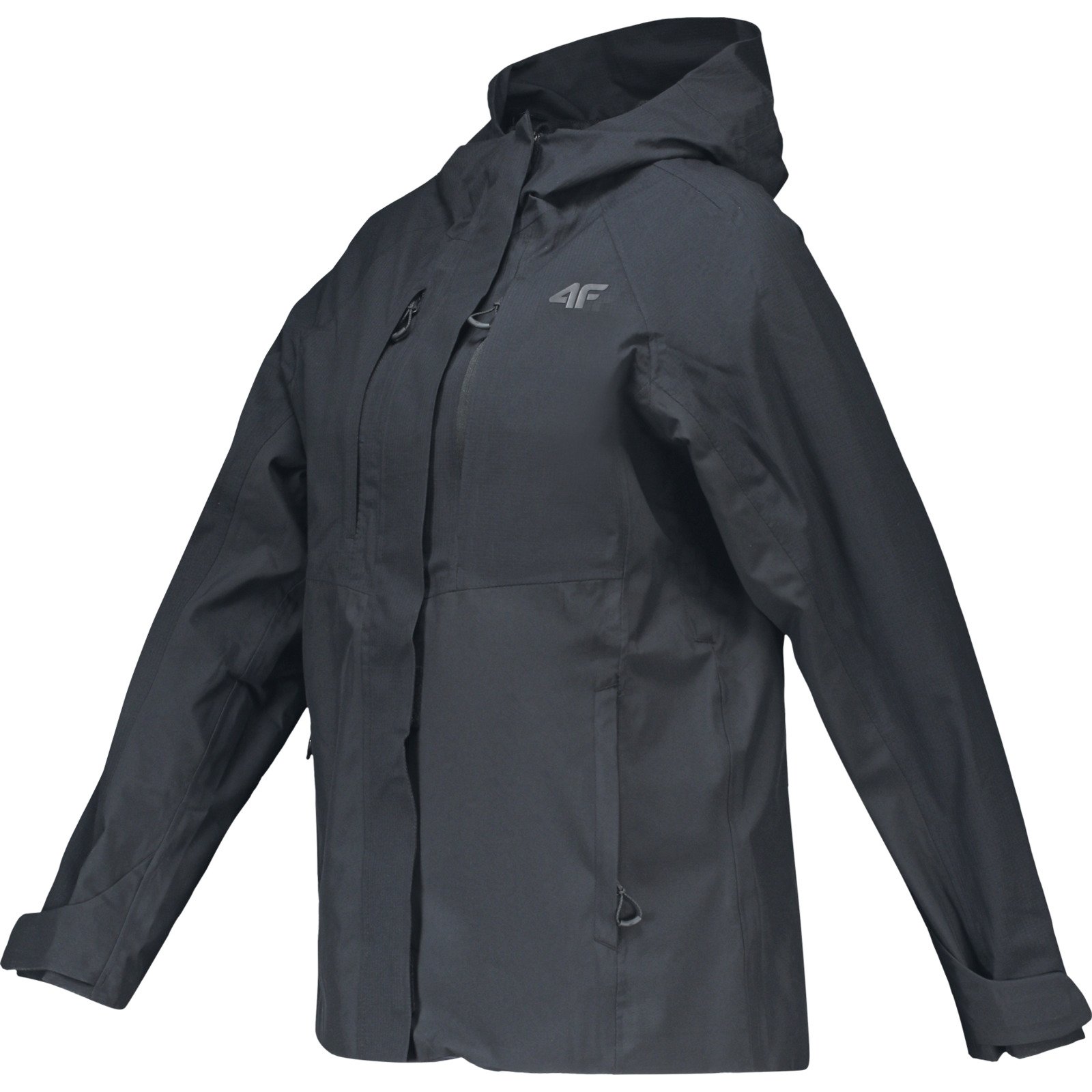 4F Damen-Softshelljacke mit Kapuze L, schwarz