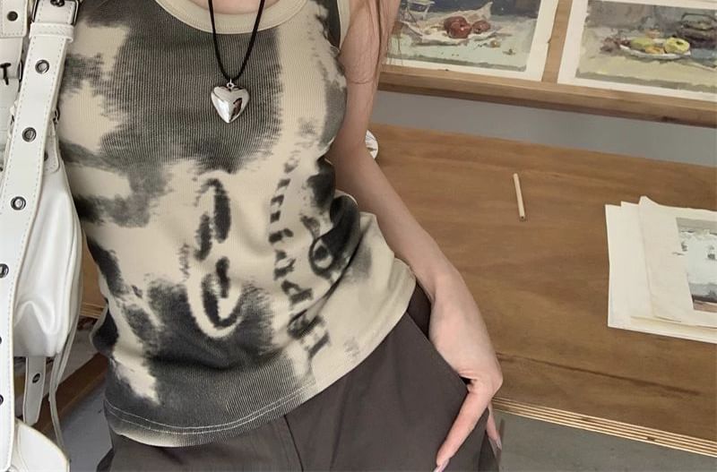 Shinsei - Tanktop met ronde hals en print