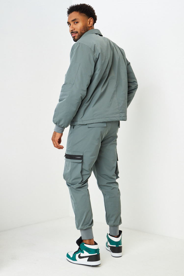 Ensemble 2 pièces blouson + pantalon de jogging gris foncé