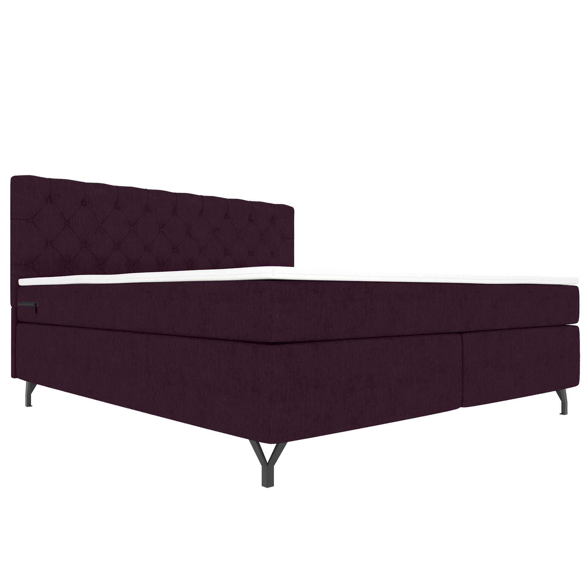 Boxspringbett - weinrot - inklusive Topper - 180x200 cm