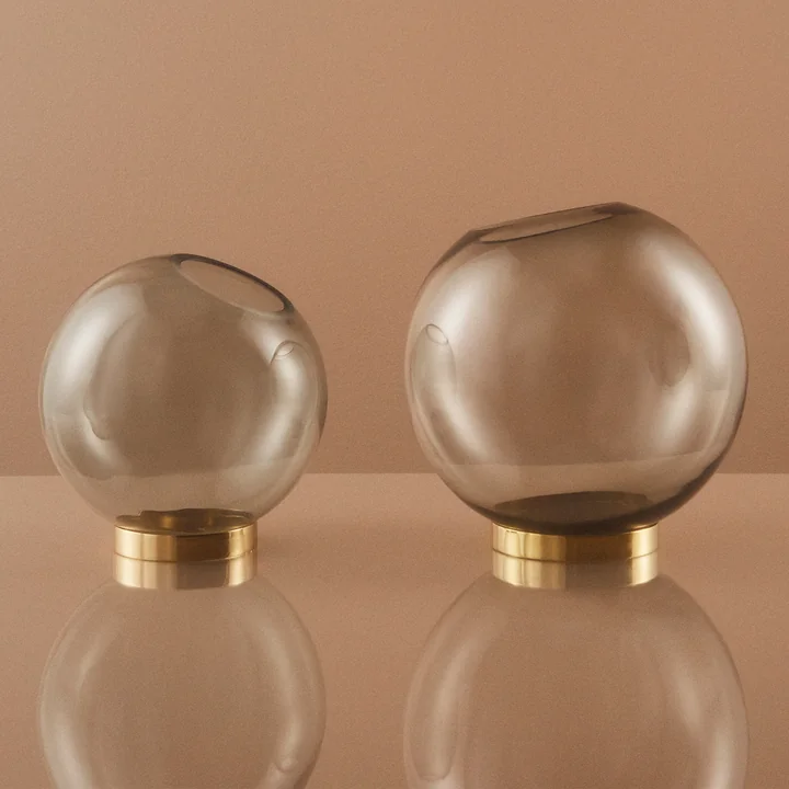 AYTM - Globe Vase large, Ø 21 x H 21 cm, forest / gold