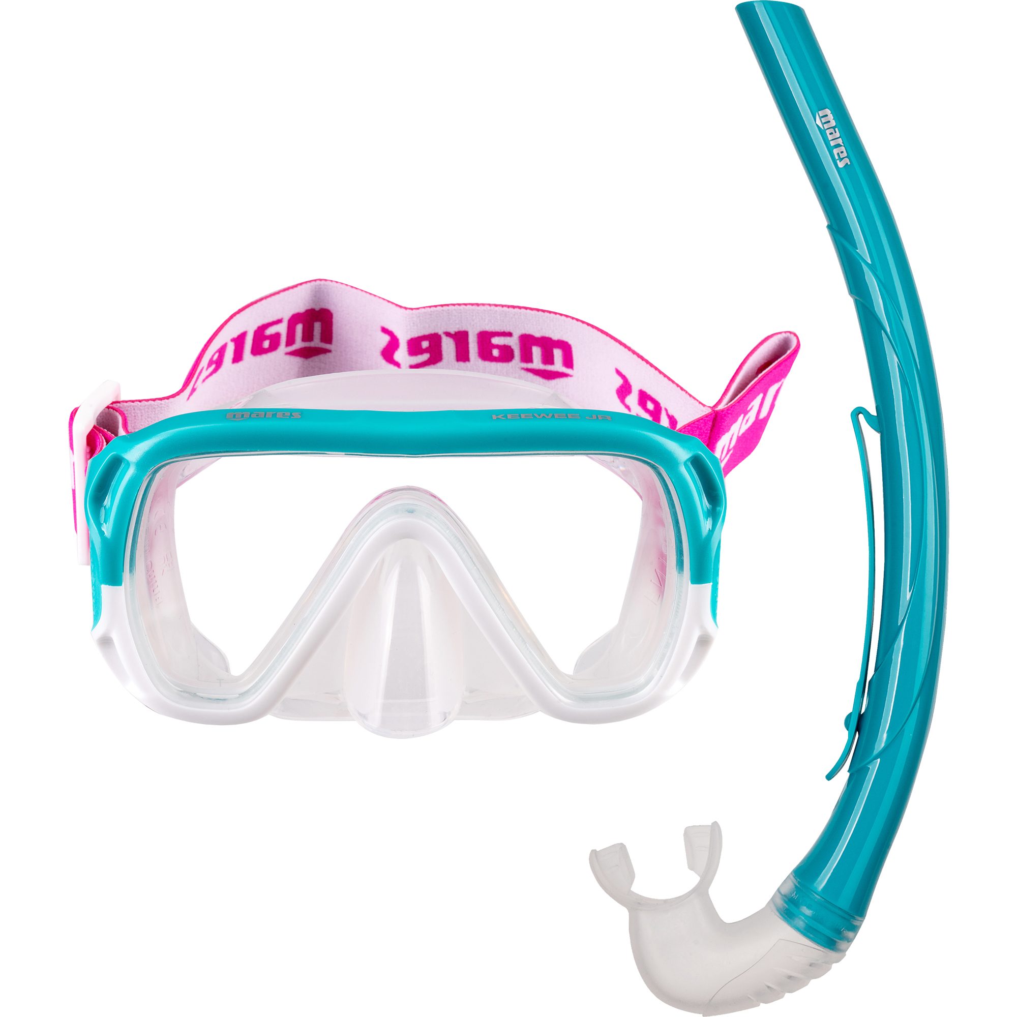 Mares Keewee Combo Jr. Schnorchelset Kinder aqua white clear