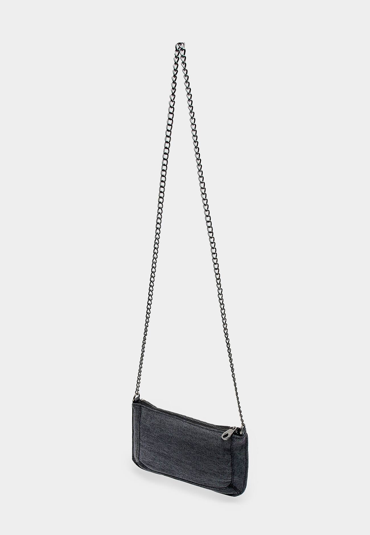 Bolsa mini de jeans desbotado