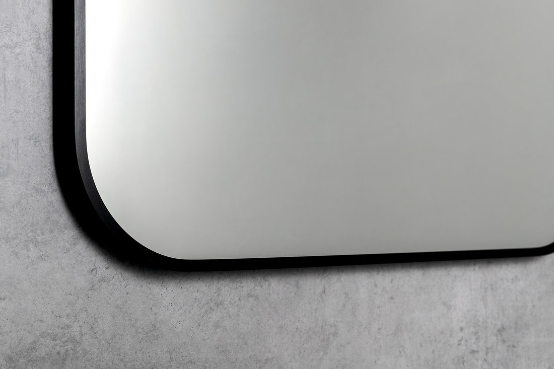 Sapho Arowana spiegel met ronde hoeken 60x80cm zwart