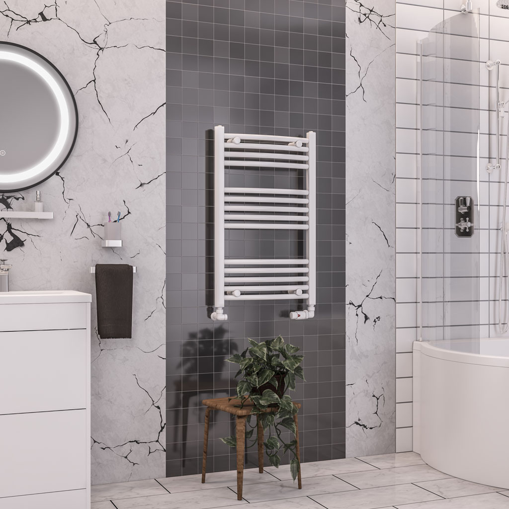 Eastbrook Wendover gebogen handdoekradiator 50x80cm 314W wit glans