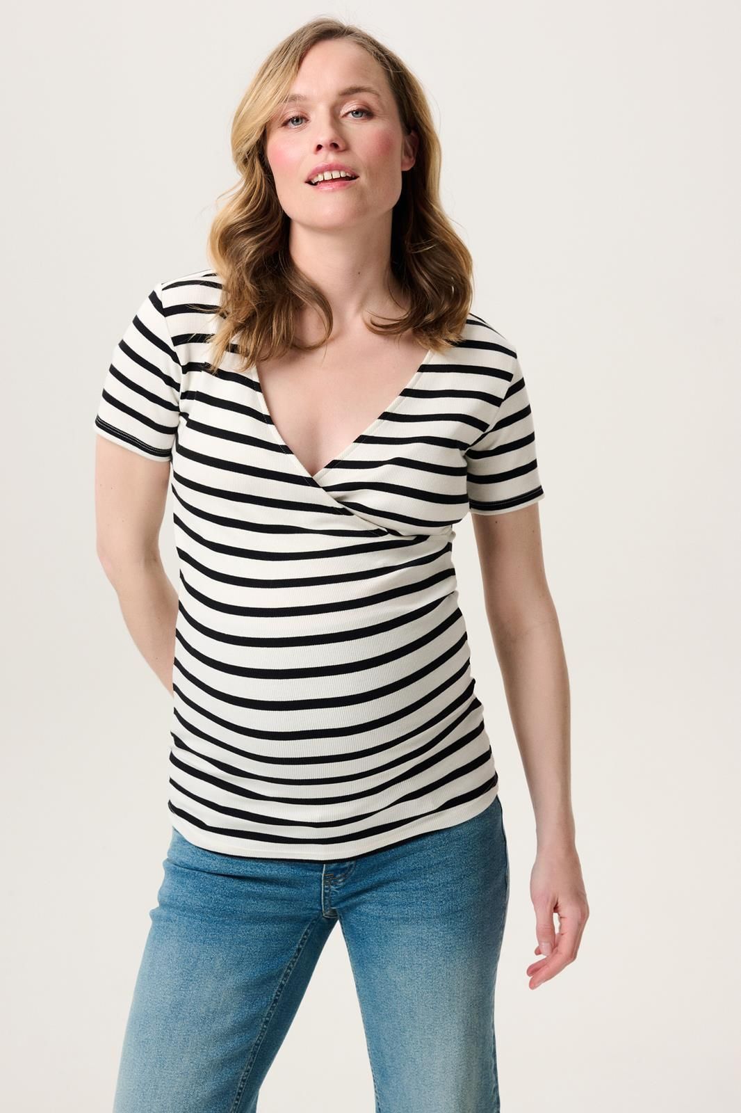 Noppies Maternity Voedingstop Sanson - Cream Stripe