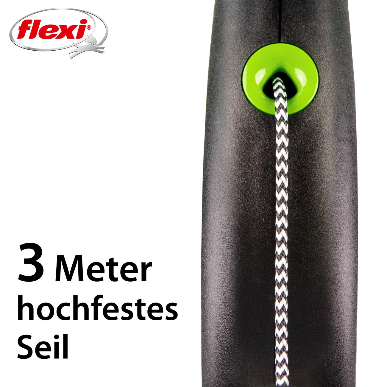 Flexi Black Design Seil grün XS, 3 m, 8 kg