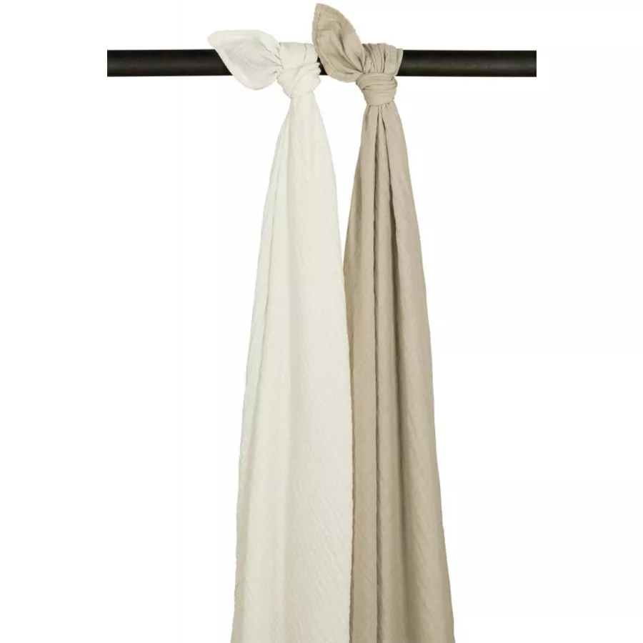 MEYCO Musselin Swaddle 2er-Pack Uni OffwhiteSand