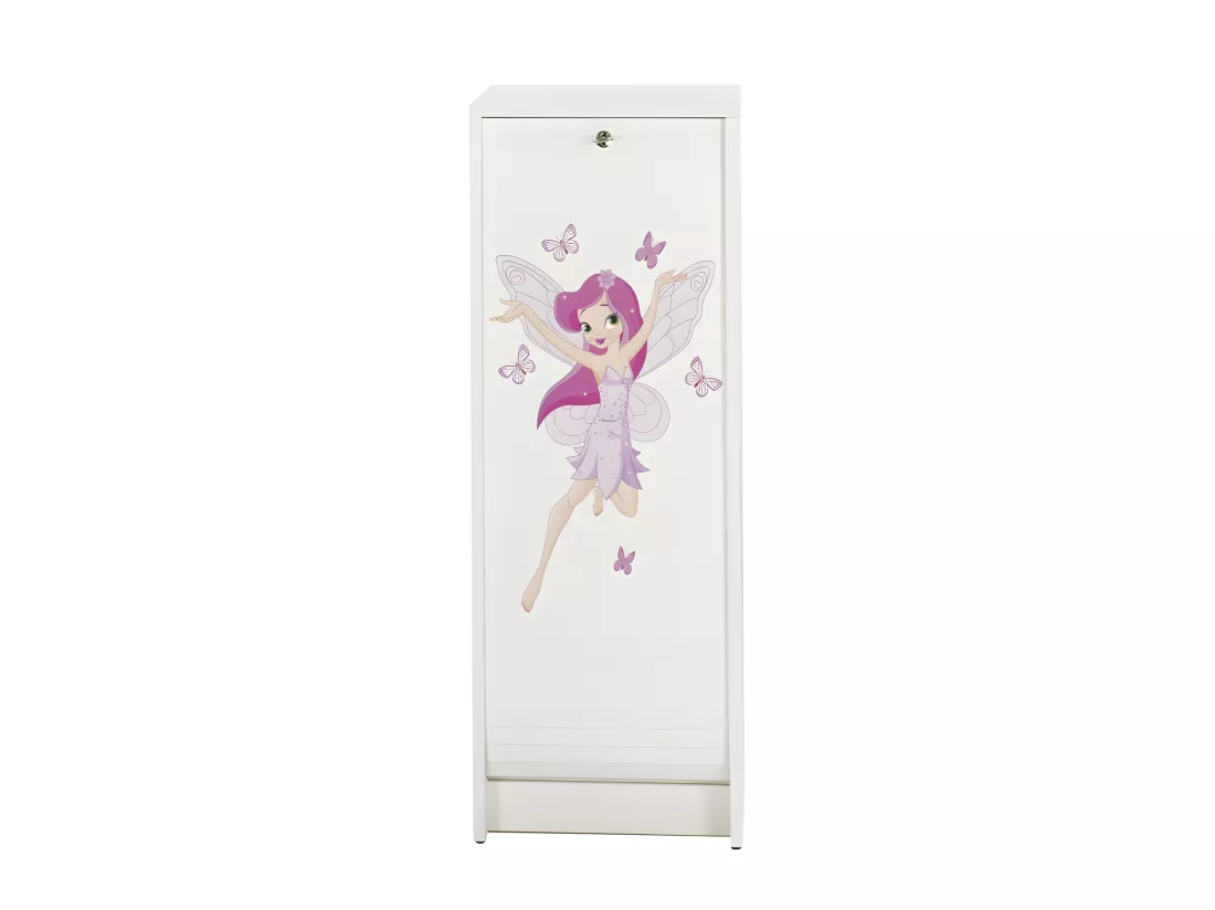 Classeur à Rideau Blanc 5 Niches Serrure 37,8 x 103,8 x 38,4 cm - Coloris: Fée 217