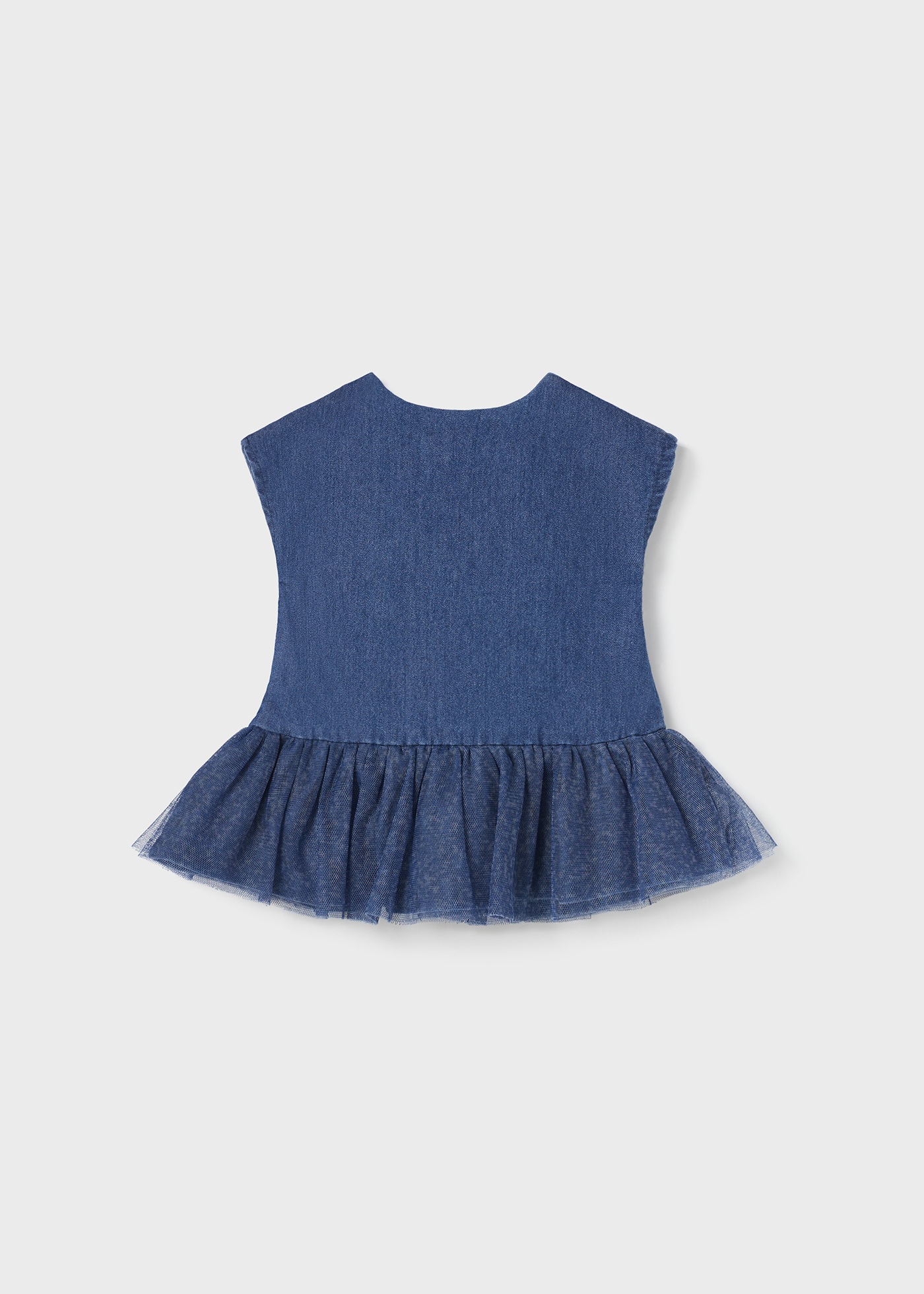 Vestido jeans com bordado para recém-nascido