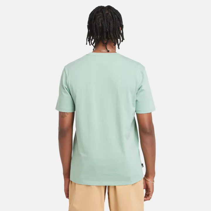 T-shirt à logo linéaire pour homme en vert clair