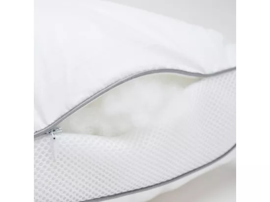Oreiller souple 40x60cm Premium Ventilé - Enveloppe coton percale - Multipositions de sommeil