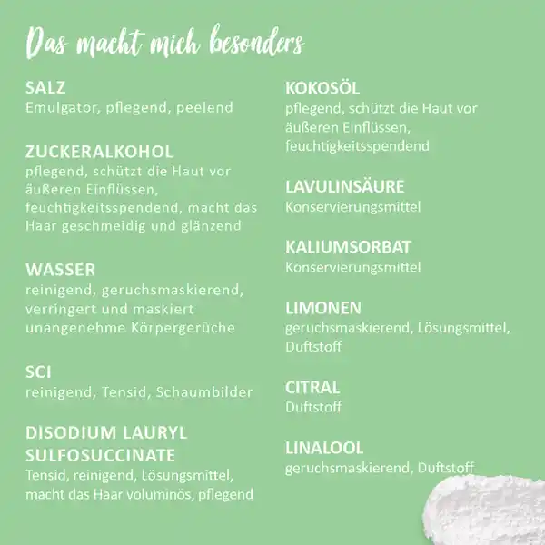 3in1 Dusch-Fluff Limette mit Meersalzpeeling