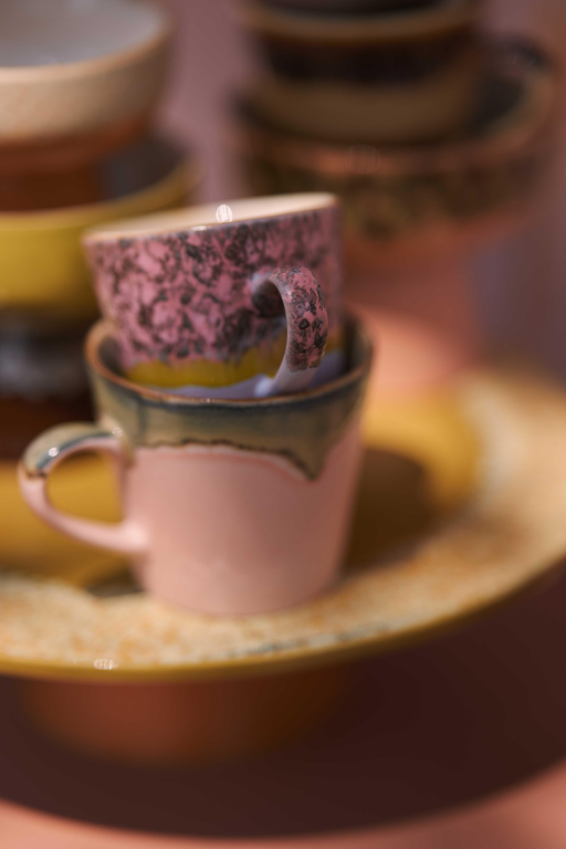 HKliving 70's Ceramic americano mok set van 4 pegasus