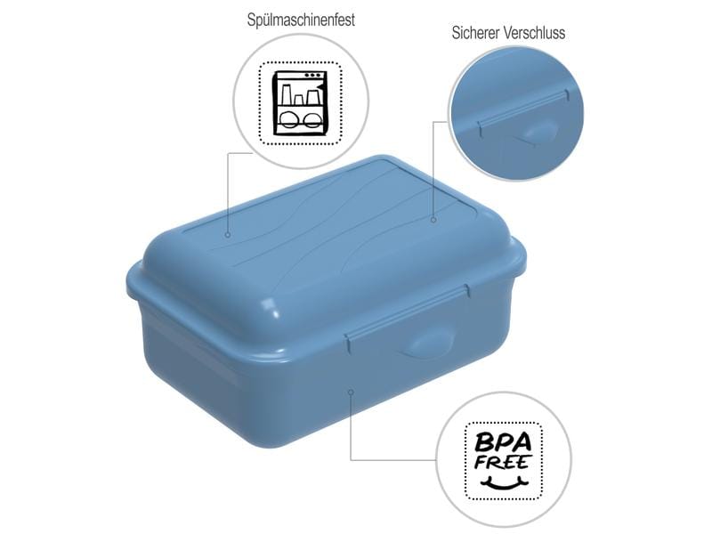 Rotho Lunchbox Fun 400 ml, Blau Snackdose für Unterwegs