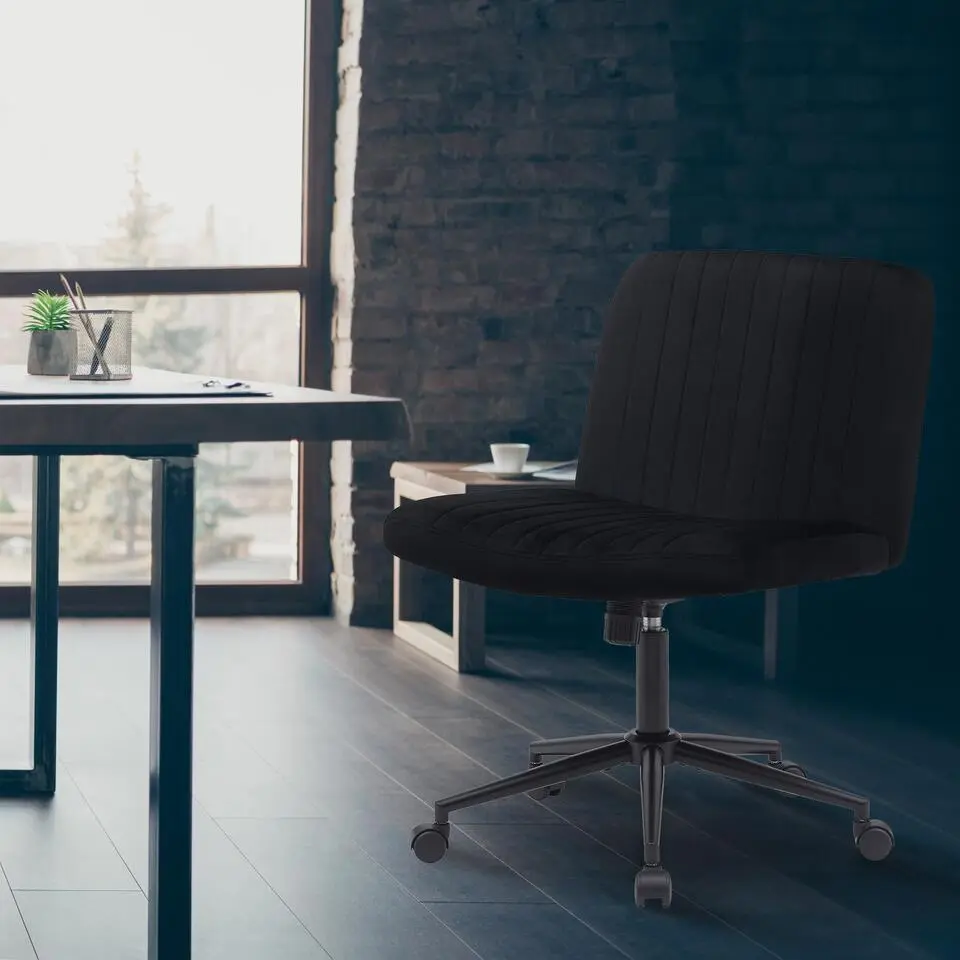CLP Bureaustoel Kingman zwart Frame - Fluweel - zwart