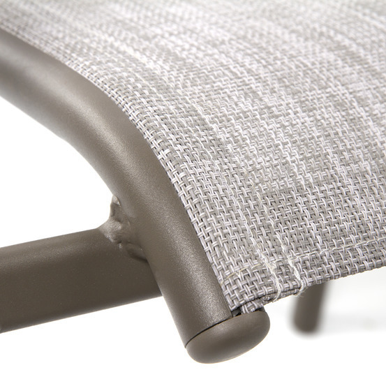Fauteuil de jardin empilable Ligne ARIES en aluminium et toile beige