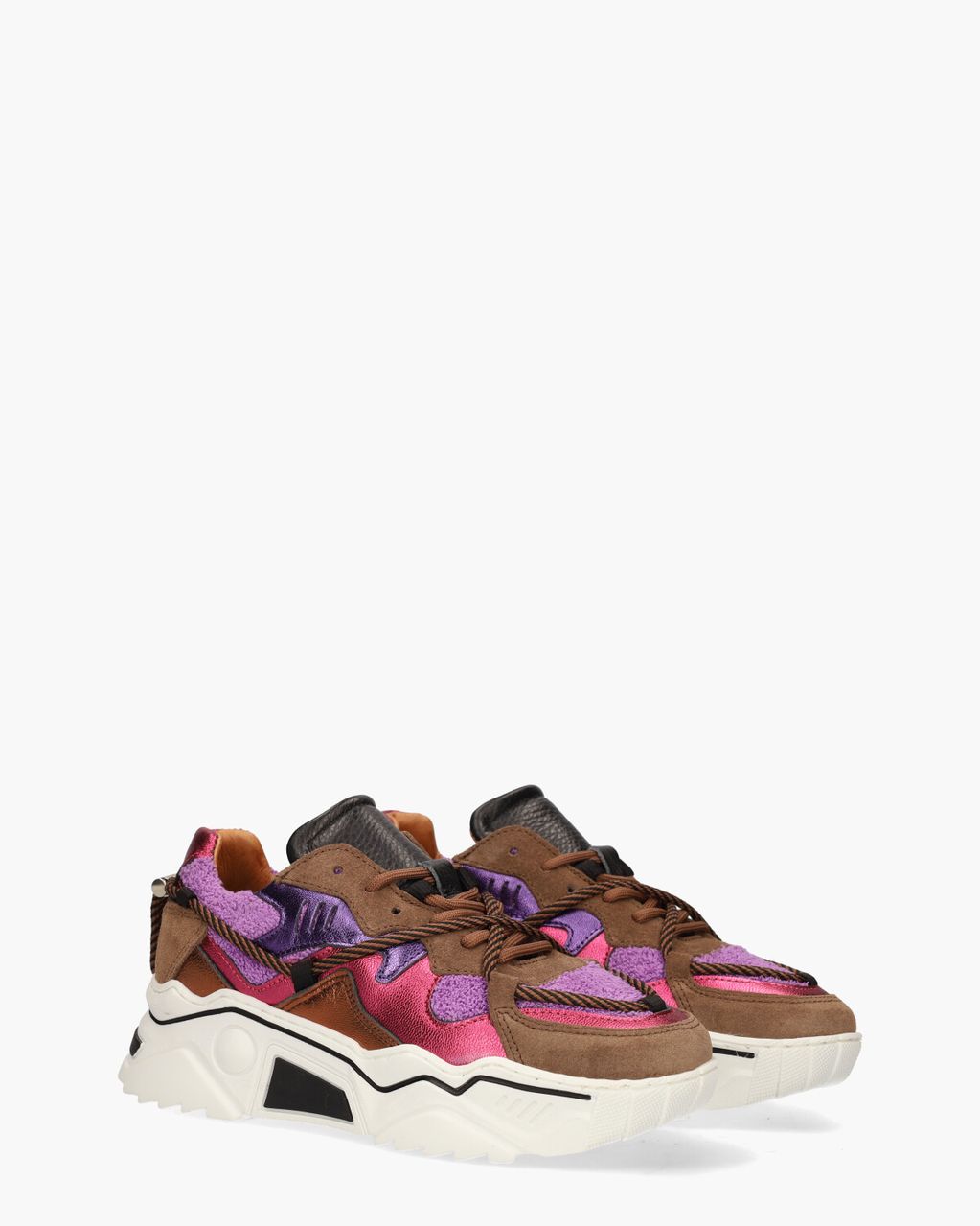 DWRS Label Jupiter Terry Bruin/Multicolor Damessneakers