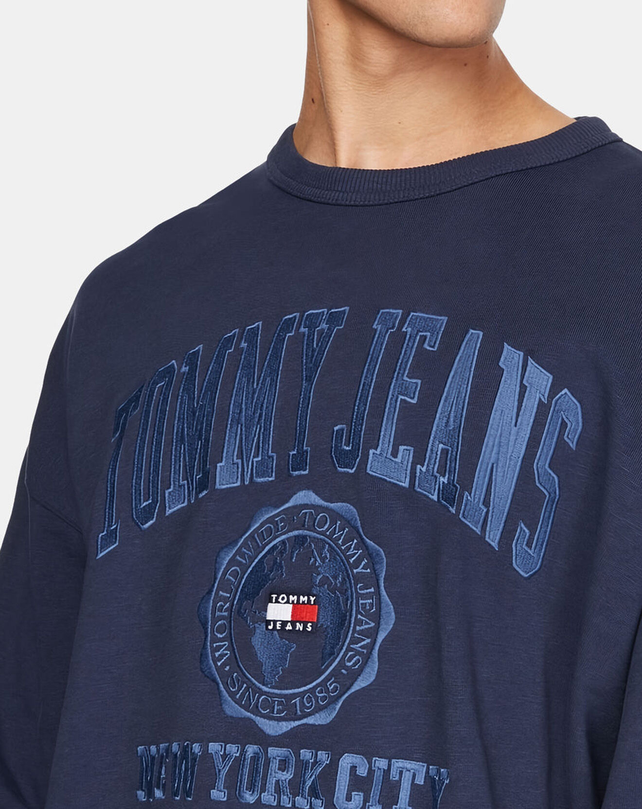 Tommy Jeans Sweat Reverse Slub bleu marine