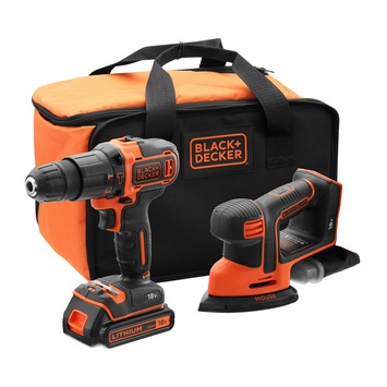 Black Decker accuklopboormachine BCK23S1S-QW   gratis Mouse detailschuurmachine 18 volt