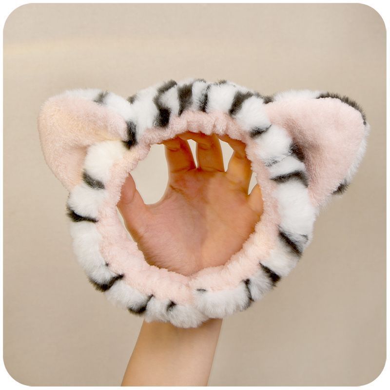 Momoi - Tiger Chenille Gezichtsreiniger Hoofdband