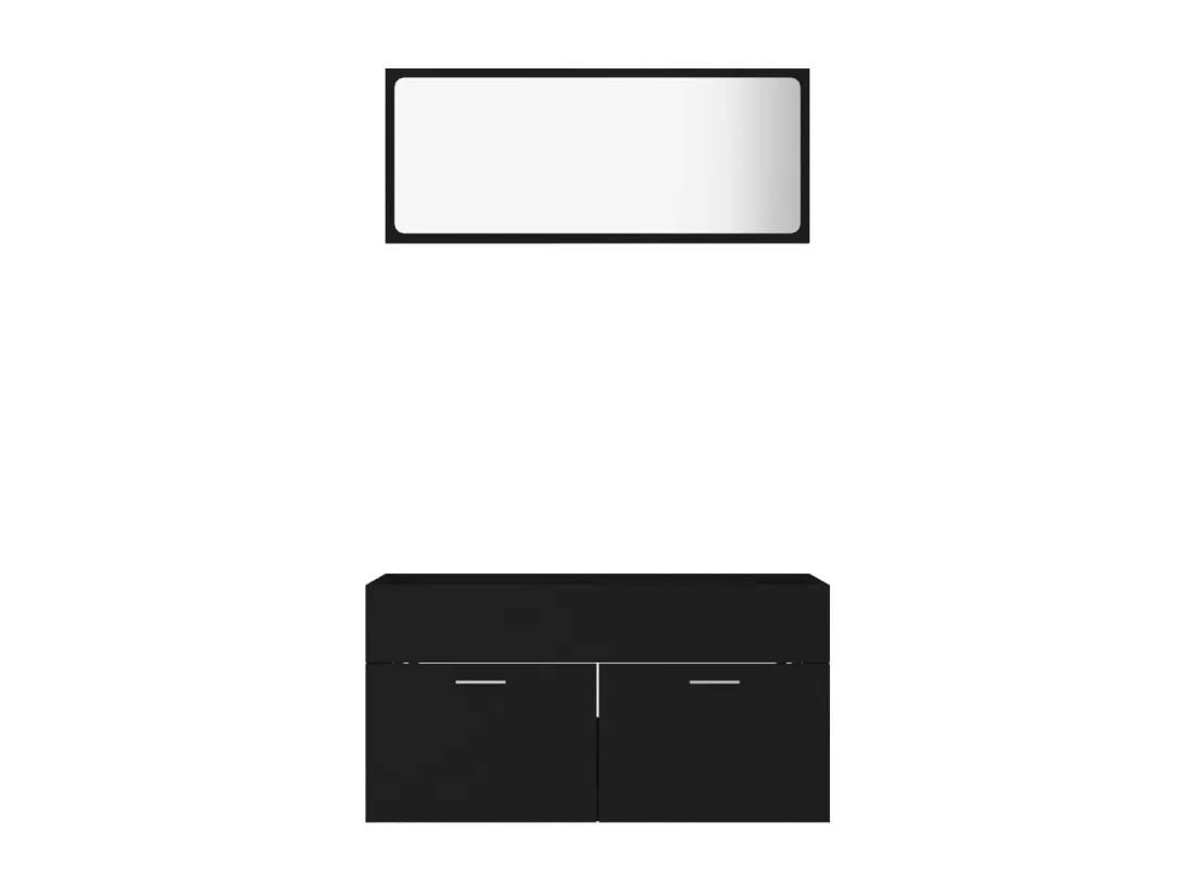 Ensemble de meubles de salle de bain 2 pcs Noir 11