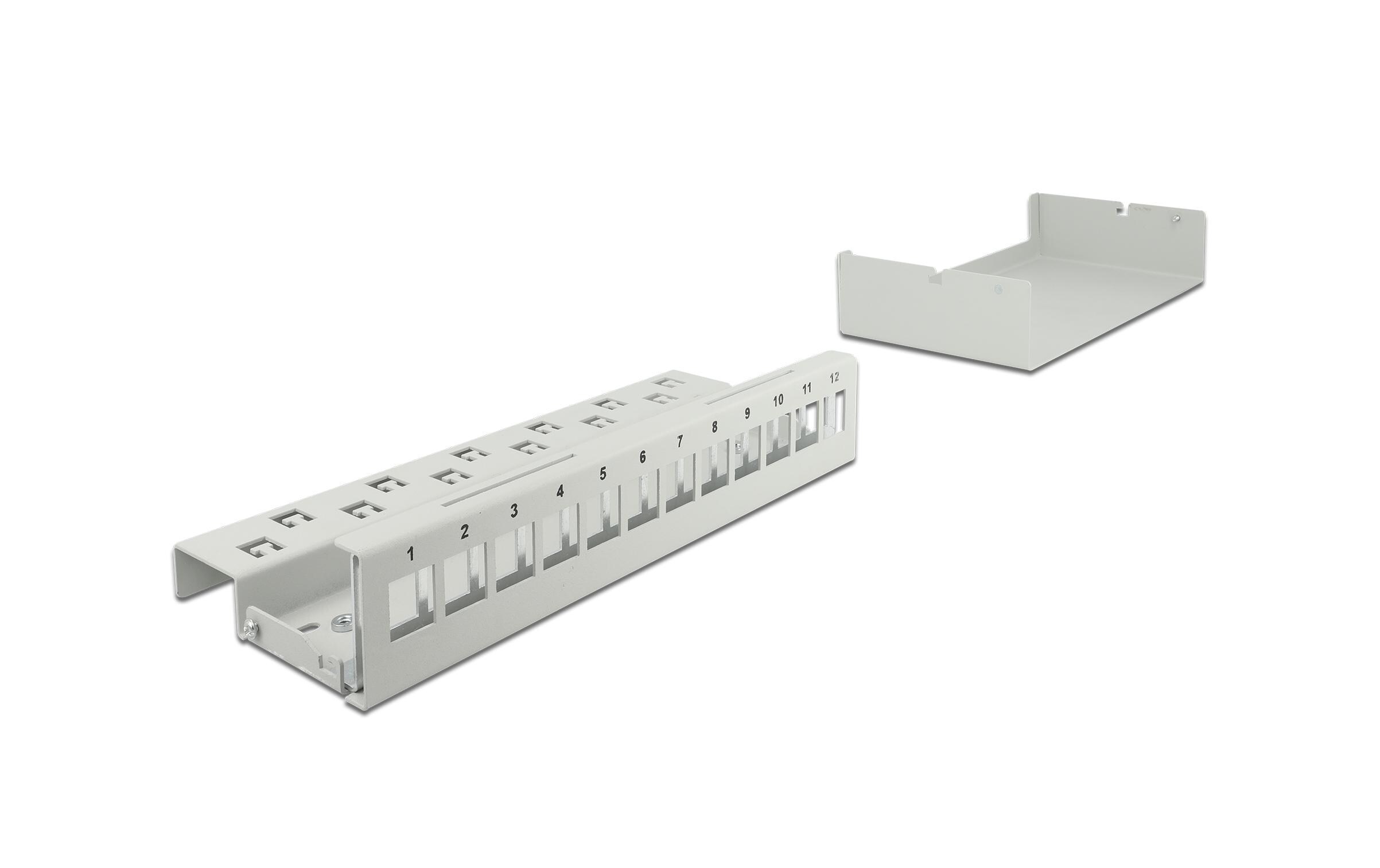 Gehäuse Keystone Patchpanel 12 Port grauKeystone Patchpanel 12 Port grau