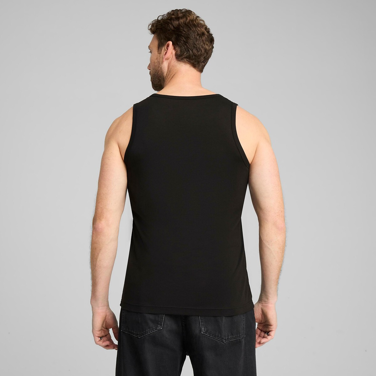 PUMA<br>Camiseta regata, gola redonda, 100% algodão