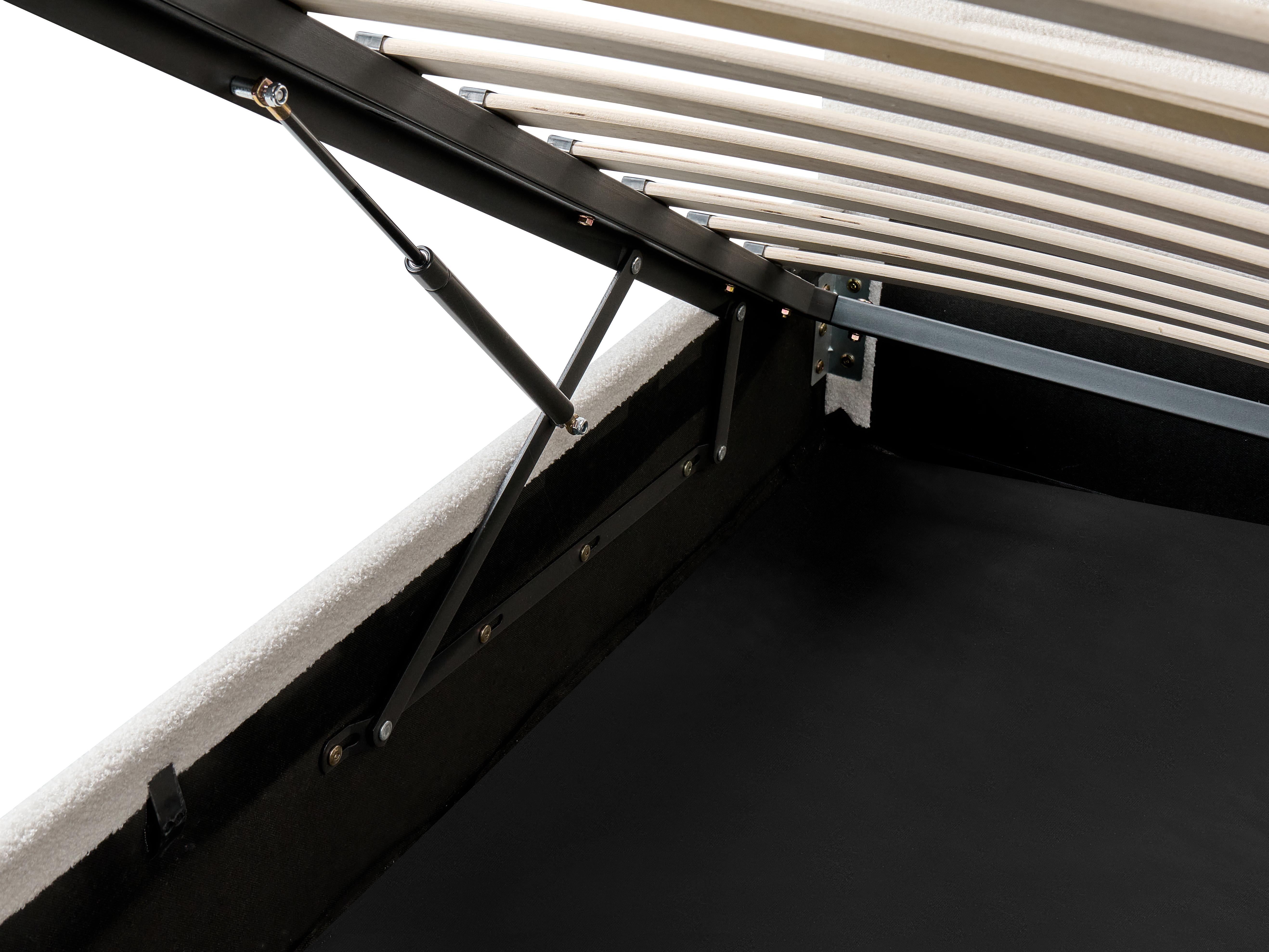 Bed met opbergruimte Bouclé MASSOGNES 140 x 200 cm Gebroken wit