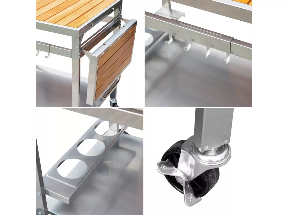 Desserte pour plancha en bois et métal GRANDI XL - COOK'IN GARDEN