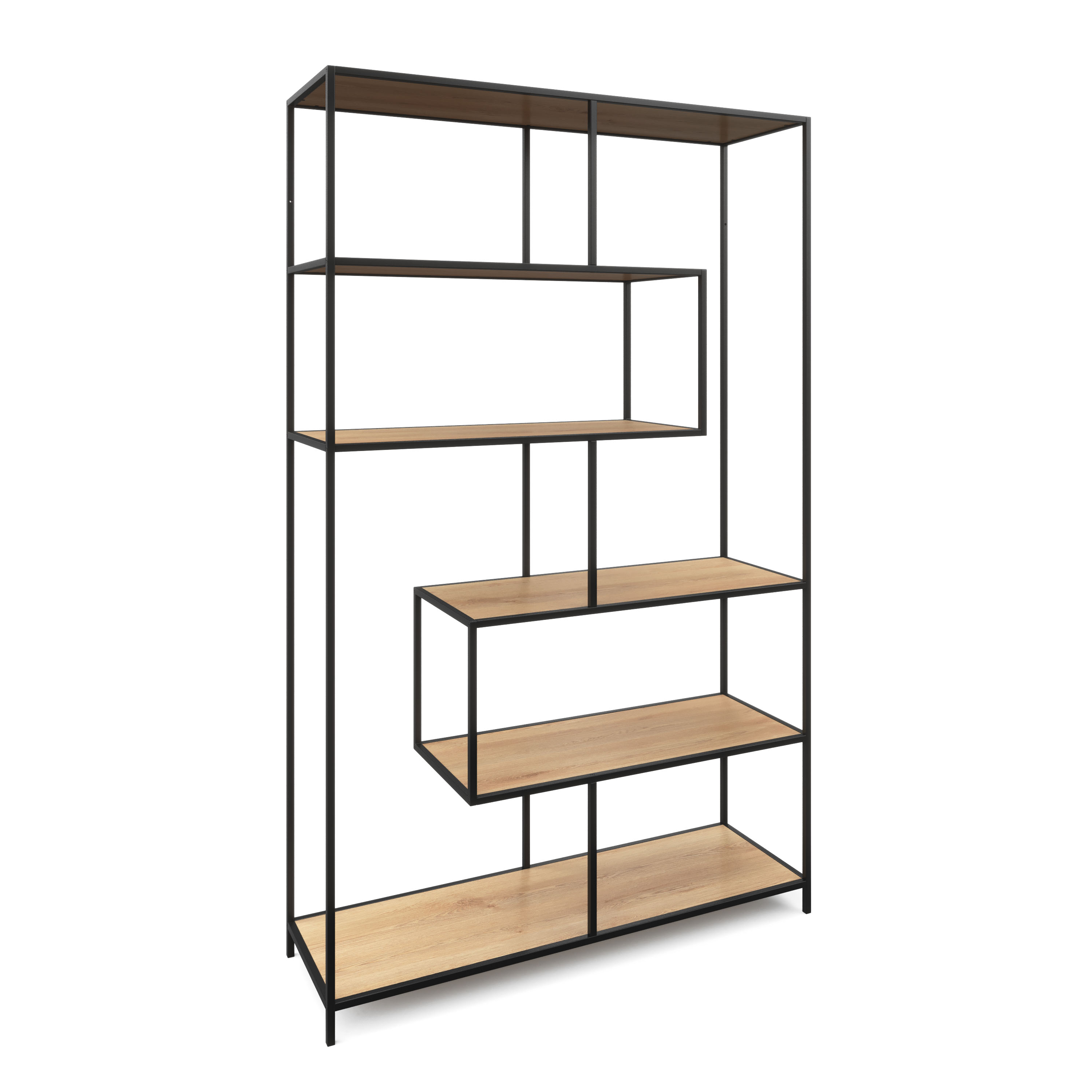 Bücherregal SEAFORD 117 x 185 cm braun/schwarz