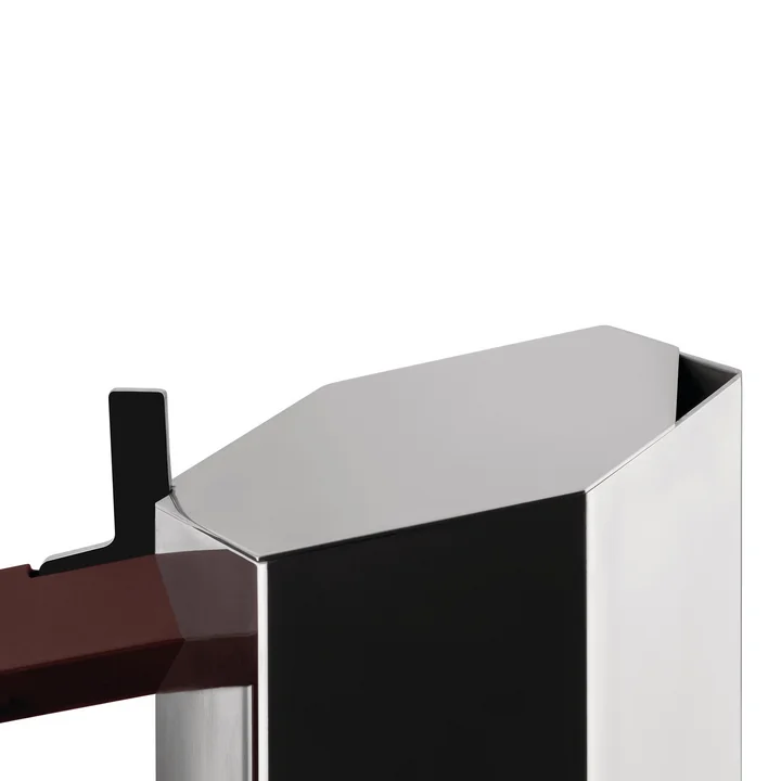 Alessi - Menhir Espressokocher, 30 cl, silber / burgundy