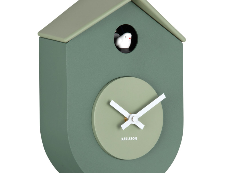 Wall Clock Grato Cuckoo KA6026BK Black & warm grey