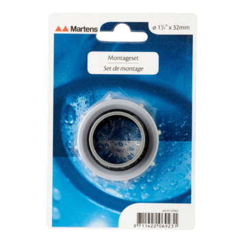 Martens sifon montageset PVC grijs 1/4
