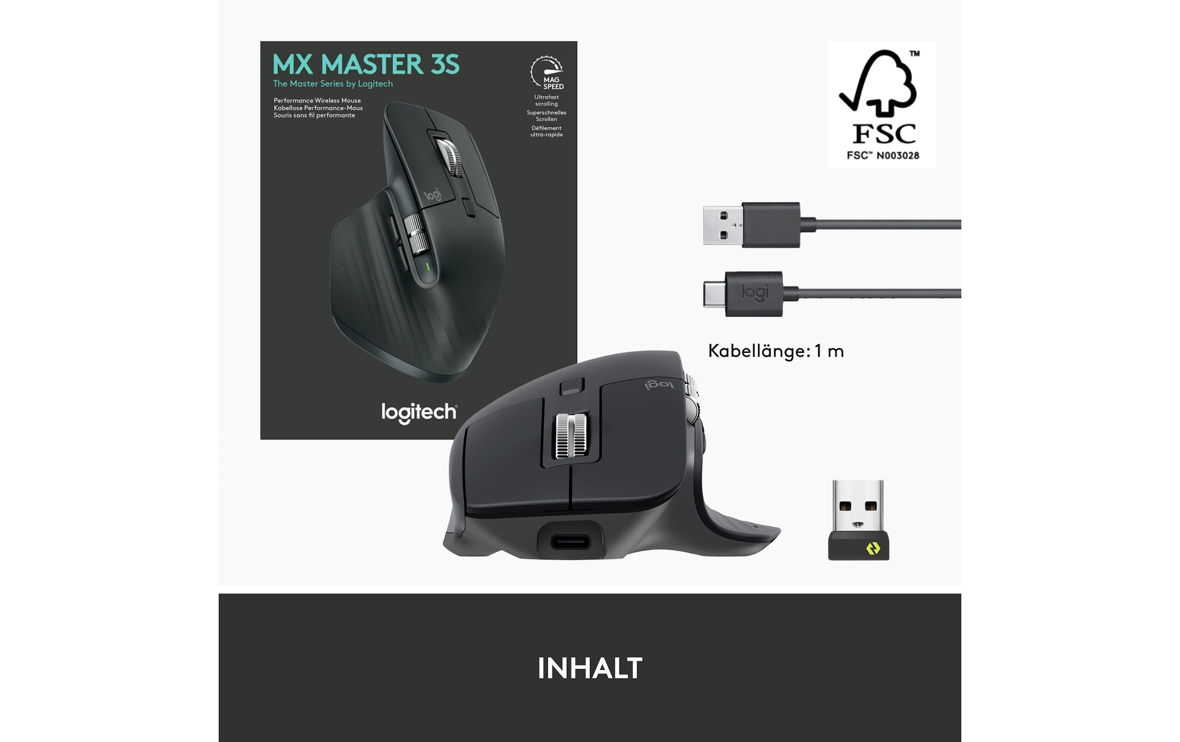 Logitech Maus »MX Master 3S Graphite for Business« kabellos
