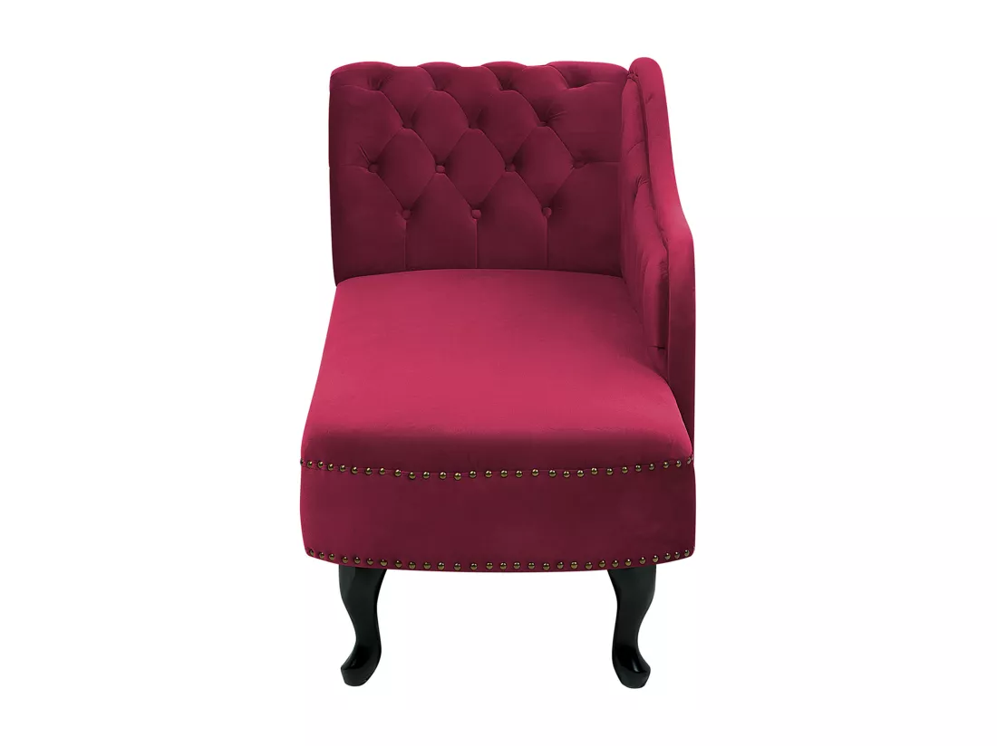 Méridienne en velours rouge bordeaux côté droite NIMES