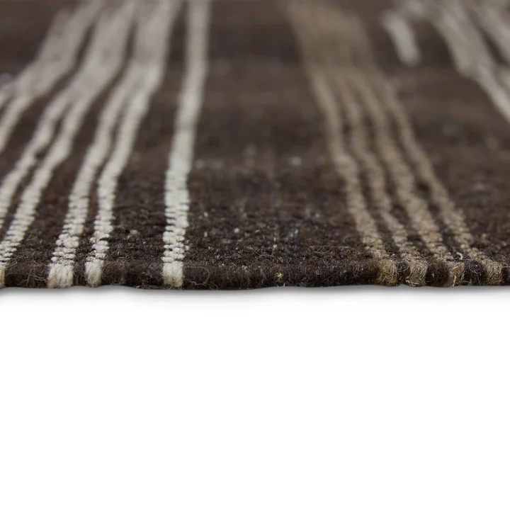 HKliving - Striped Kelim Wollteppich, 200 x 300 cm, cream